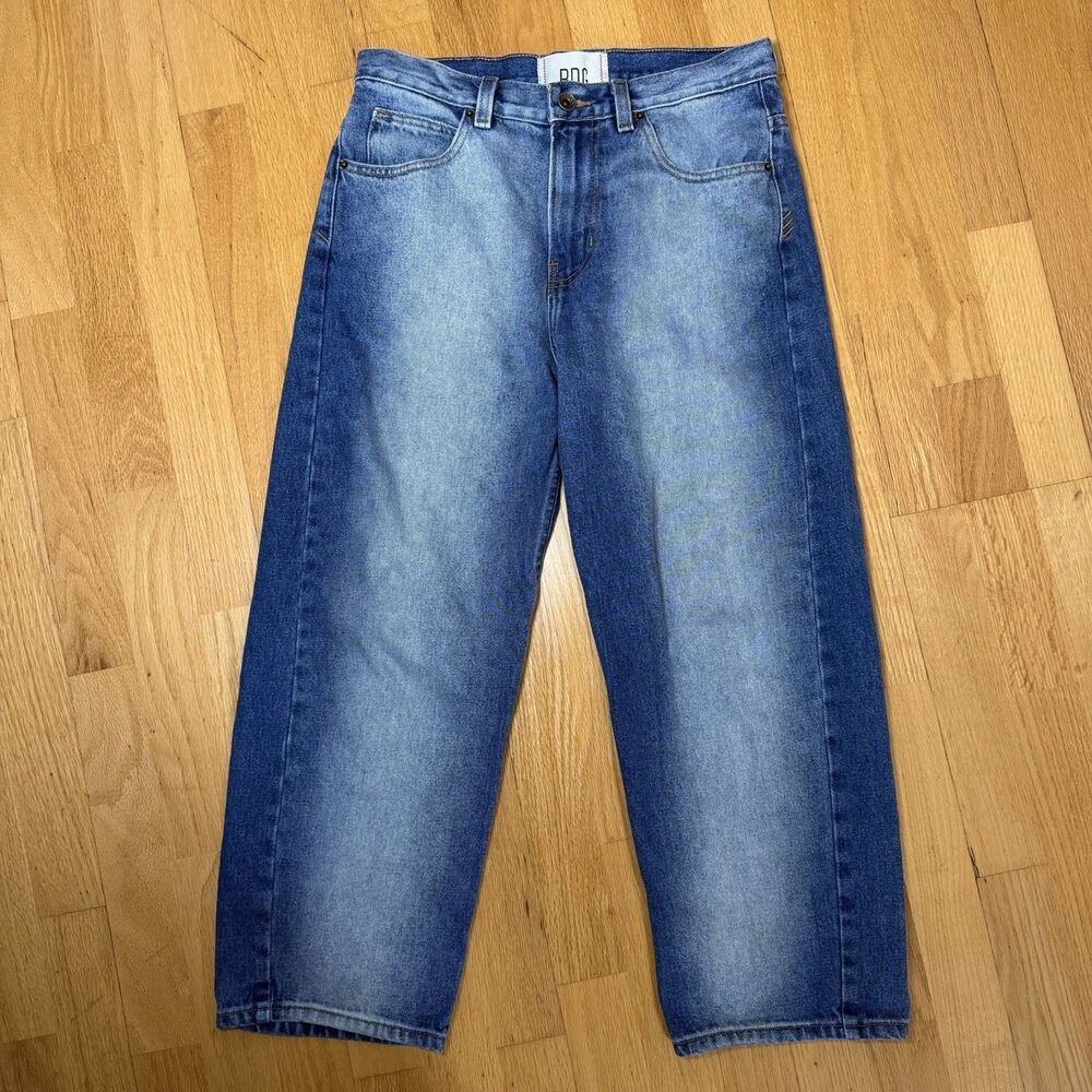BDG Cropped Skate Fit Straight Leg Relaxed Jeans 30 Blue Med Wash Cotton Denim